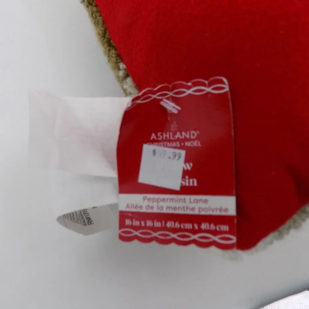 African American Santa Face Pillow Glasses Red Hat Ashland 16 x 16 Christmas New